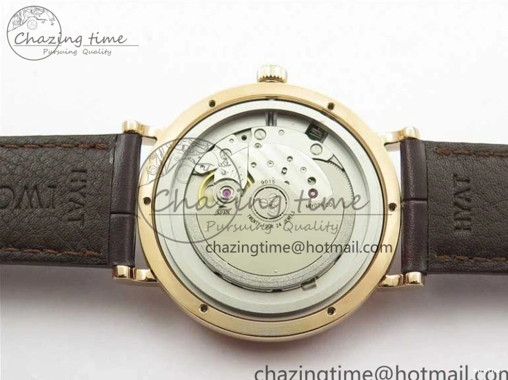 MIROTIME 0415 Stylish Portofino IW459402 RG MKS 1:1 Best Edition White Dial on Brown Leather Strap Miyota 7084